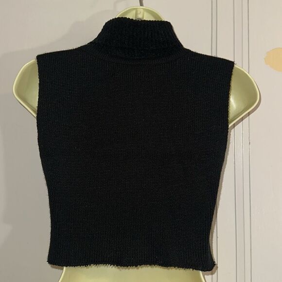 Vintage Specialty House black acrylic ribbed turtleneck dickie layered top - Picture 4 of 5